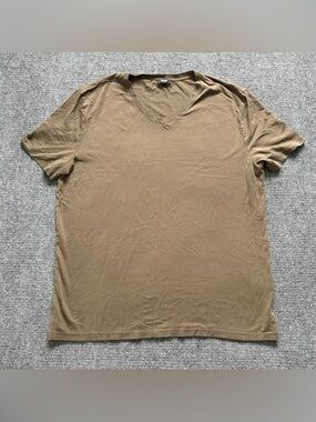 Express Pima Cotton T Shirt Mens Large Brown V Neck Short Sleeve Casual Tee